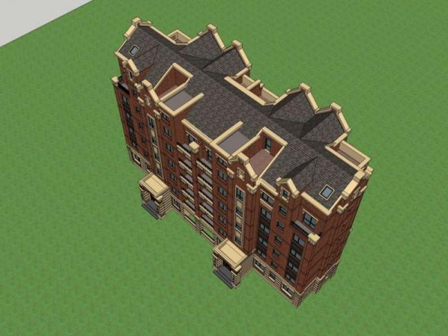 SketchUp Multi-Story Residential Model in British Classical Style