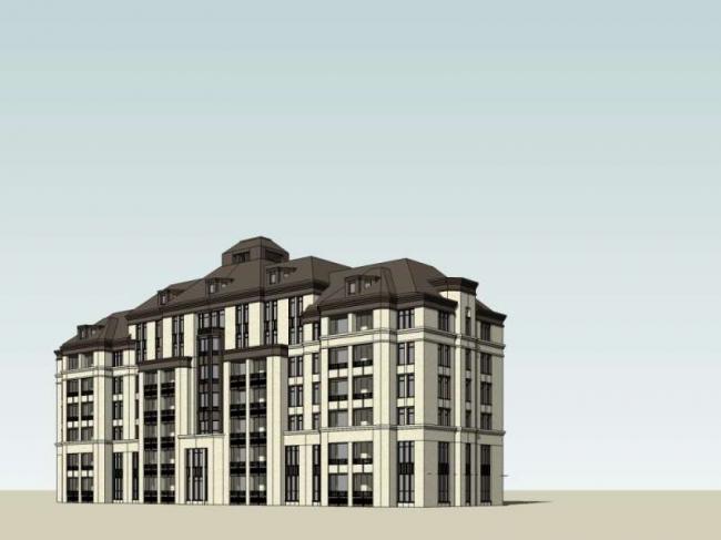 Classical Multi-Story Residential Model in SketchUp