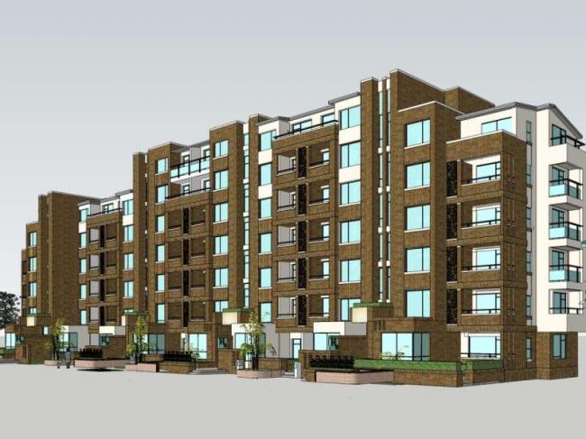Classical Multi-Story Residential Building Model in SketchUp