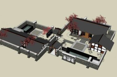 SketchUp Residential Design: Chinese-Style Courtyard Home-BIM WORLD