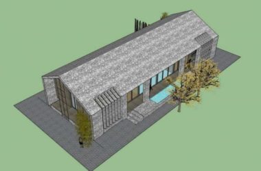 Modern Residential SketchUp Model with Sloping Roof Design-BIM WORLD