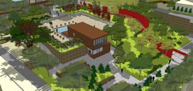 Modern Square Landscape Design in SketchUp