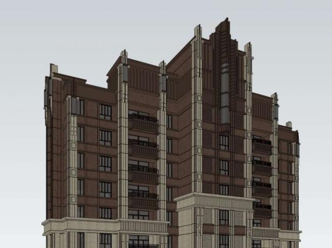 Classical-Style Super Tall Residential Model in SketchUp