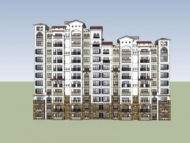 SketchUp Residential Models: High-Rise Buildings in Classical Style