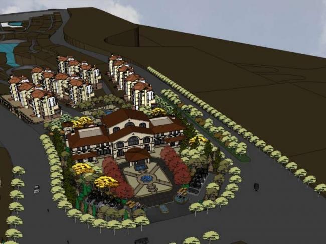 SketchUp Multi-Story Residential Community and Sales Office in Classical Style