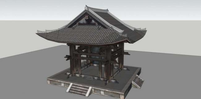 Chinese-Style Pavilion Sketch Model in SketchUp