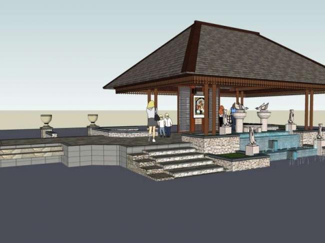 Classical Style Pavilion Sketch Model in SketchUp