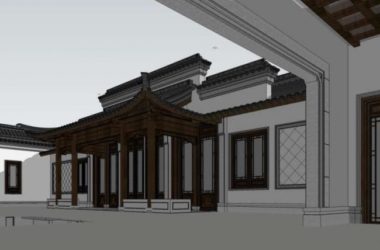 SketchUp Model of Ancient Chinese Multi-Story Courtyard Architecture-BIM WORLD