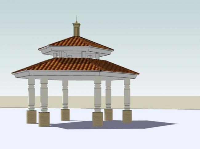 Classical Pavilion Design in SketchUp Model