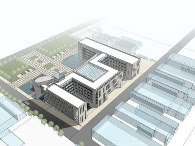 Modern Multi-Story Office Building Model in SketchUp