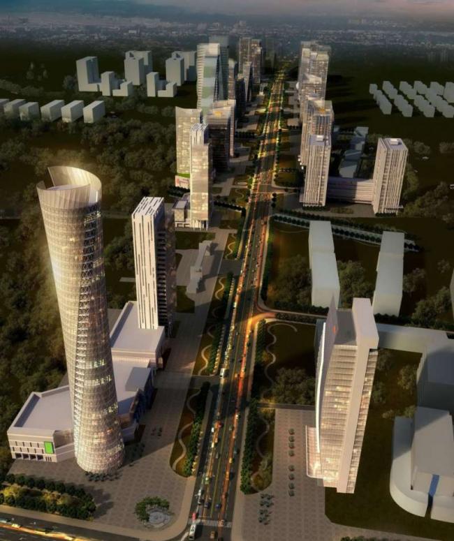 SketchUp Complex Model: Modern Super High-Rise Featuring Offices, Retail, Hotel, and Residential Apartments