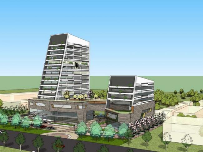 Modern High-Rise Office Building Model in SketchUp