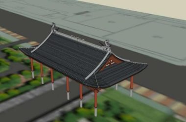 Chinese-Style Pavilion Sketch Model in SketchUp-BIM WORLD