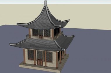 Chinese-Style Pavilion Sketch Model in SketchUp-BIM WORLD