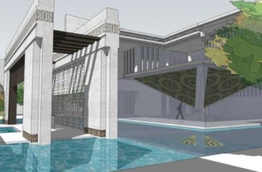 SketchUp Business Model: Multi-Story Sales Office in Modern Chinese Style-BIM WORLD