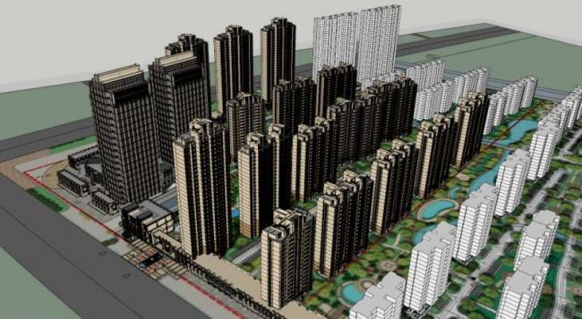 SketchUp Model: Classical High-Rise Residential with Ground Floor Commercial Space