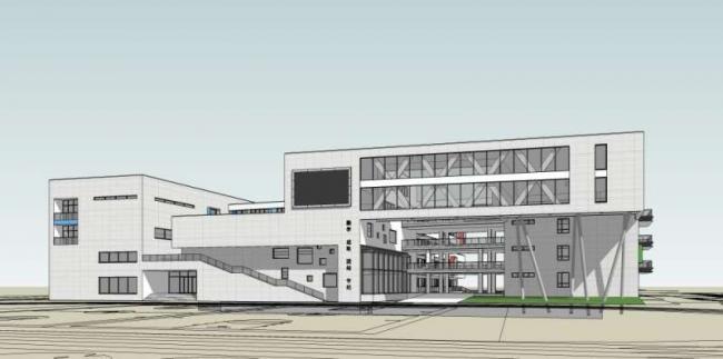 Modern Multi-Story School Campus Design in SketchUp