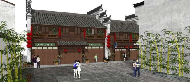 SketchUp Business Model: Designing a Multi-Story Chinese-Style Business District