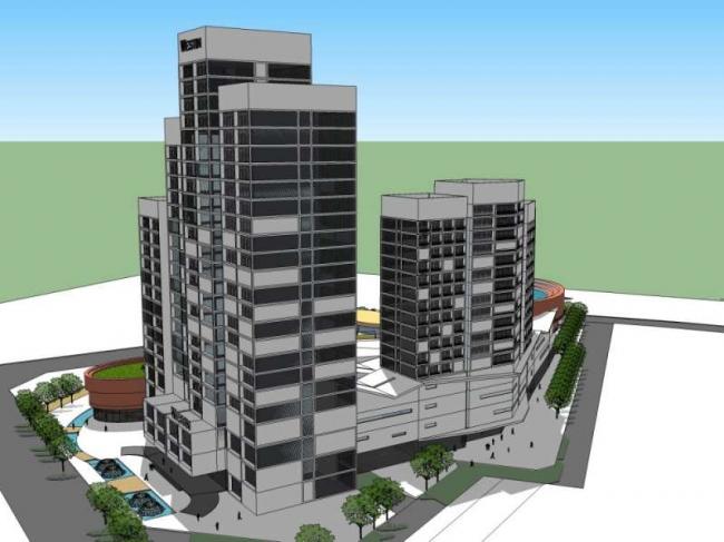 Modern High-Rise Hotel Model in SketchUp