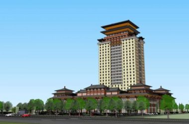 SketchUp Hotel Model: High-Rise Chinese-Style Design-BIM WORLD