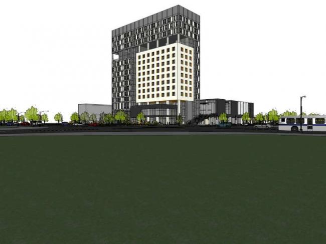 Modern High-Rise Hotel Model in SketchUp