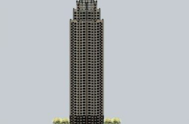 SketchUp Model of a Classical-Style Super High-Rise Residential Building-BIM WORLD