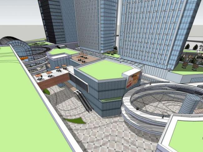 SketchUp Business Models for Modern High-Rise Offices, Shopping Centers, and Commercial Complexes