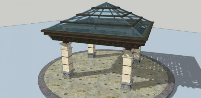 Classical Style Pavilion Sketchup Model Preview
