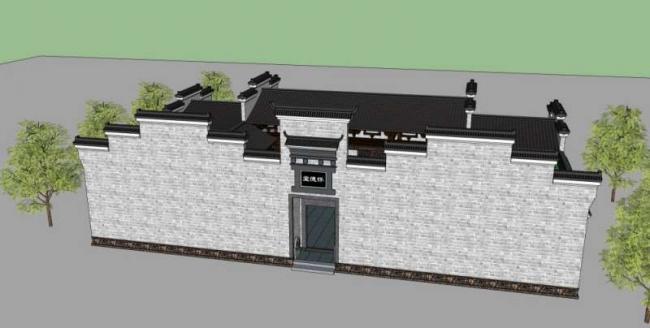 SketchUp Model of Traditional Chinese Multi-Story Courtyard Architecture