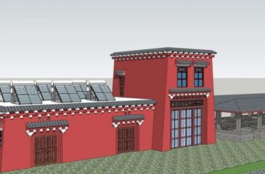 SketchUp Design: Multi-Story Post Station and Bridge in Modern Chinese Style-BIM WORLD