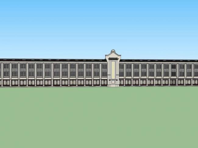 SketchUp Business Model: Classical Commercial Street Architecture Design