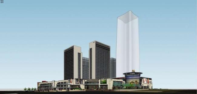 SketchUp Model of a Multi-Story Commercial Complex Featuring Residential, Office, and Hotel Spaces in Classical Style