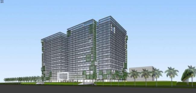 SketchUp Office Model: Modern High-Rise Industrial Park and Office Building