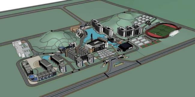 Modern Multi-Story School Campus Model in SketchUp