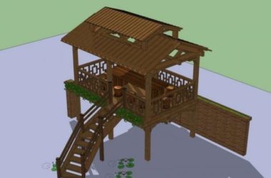 Chinese-Style Pavilion Sketch Model in SketchUp-BIM WORLD