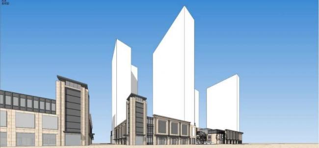SketchUp Business Model: Multi-Story Classical Commercial Street Design