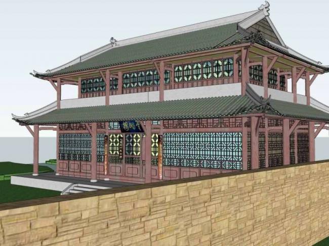 SketchUp Model of Ancient Chinese Architecture: Multi-Story San Su Temple Yunyu Building