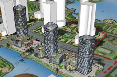 SketchUp Complex Model: Modern High-Rise Office Building with Ground Floor Commercial and Hotel Spaces-BIM WORLD