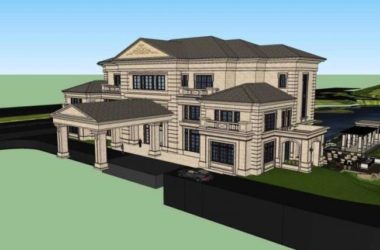 SketchUp Multi-Story Sales Office and Residential Model in French Classical Style-BIM WORLD