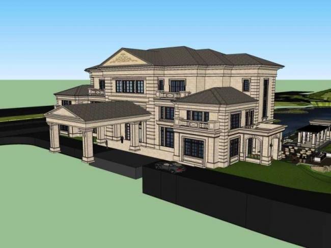 SketchUp Multi-Story Sales Office and Residential Model in French Classical Style