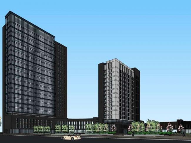 High-Rise Office and Research Building in an Electronic and Electrical Industry Park | Modern SketchUp Model