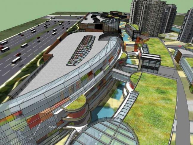 SketchUp Business Model: Modern Multi-Story Business Center Design