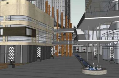 SketchUp Complex Model: Multi-Story High-Rise Office and Commercial Building in Modern Style-BIM WORLD