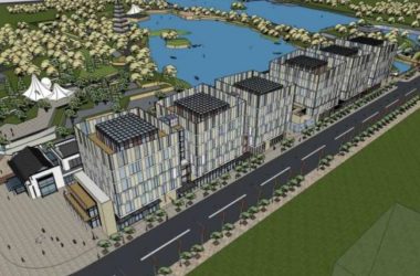 SketchUp Business Model: Multi-Story Parking and Commercial Street in Modern Chinese Style-BIM WORLD