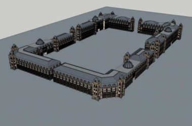 SketchUp Business Model: Multi-Story Classical Commercial Street Design-BIM WORLD