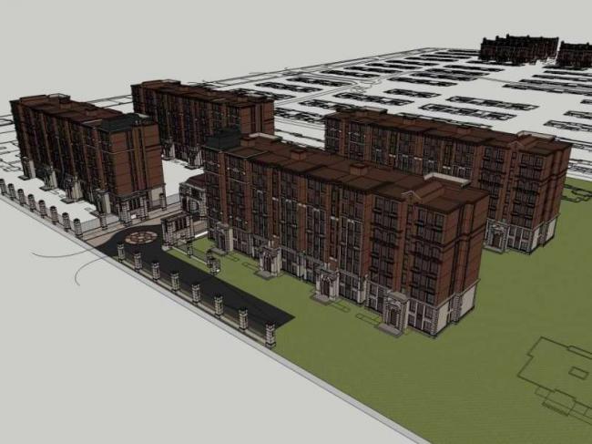 SketchUp Business Model: Multi-Story Classical Style Apartment for Residential and Commercial Use