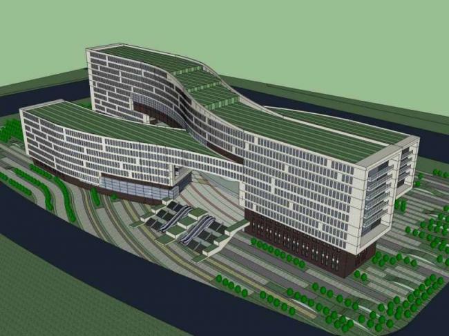 Modern High-Rise Office Building Model in SketchUp