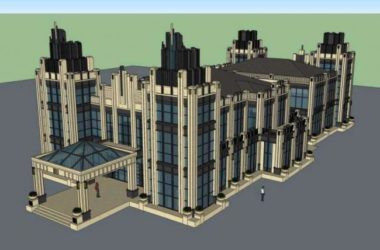 SketchUp Business Model: Designing a Multi-Story Classical Style Commercial Club-BIM WORLD