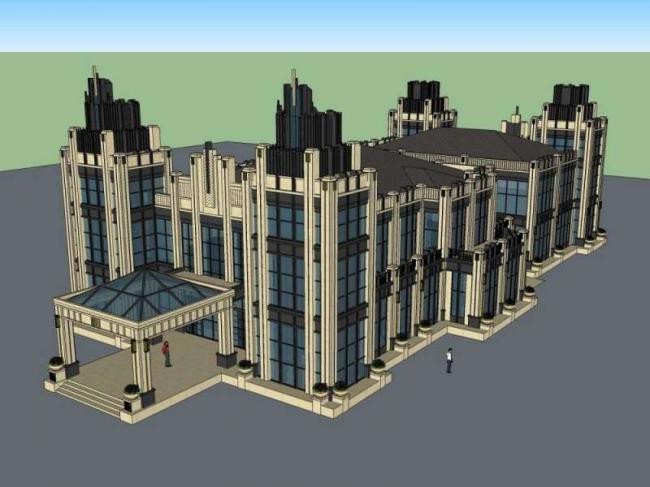 SketchUp Business Model: Designing a Multi-Story Classical Style Commercial Club