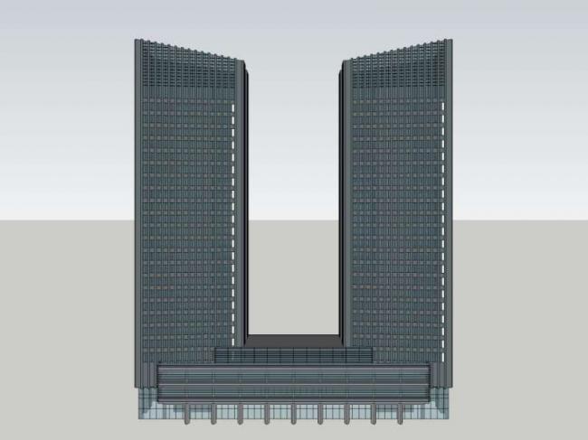 Classical High-Rise Office Building SketchUp Model